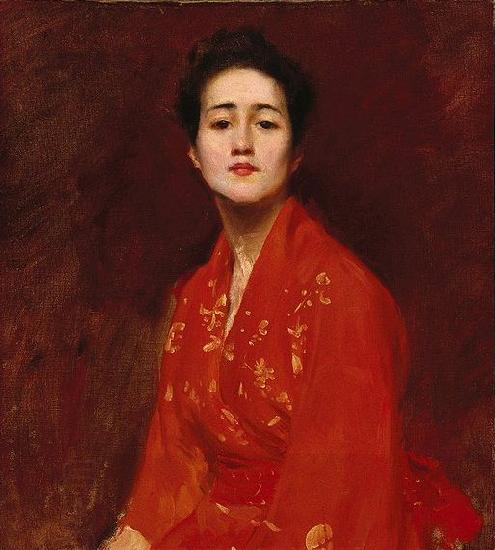 William Merritt Chase Study of a Girl in Japanese Dress China oil painting art